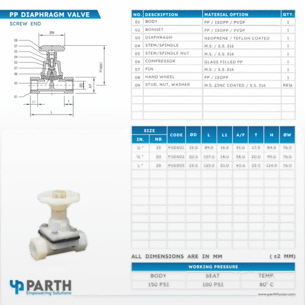 DIAPHRAGM VALVE – SCREW END - Image 4