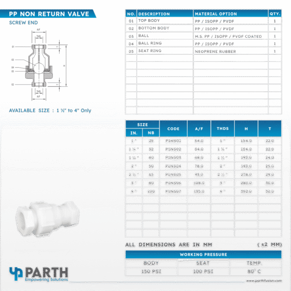 NON-RETURN VALVE – SCREW END - Image 4